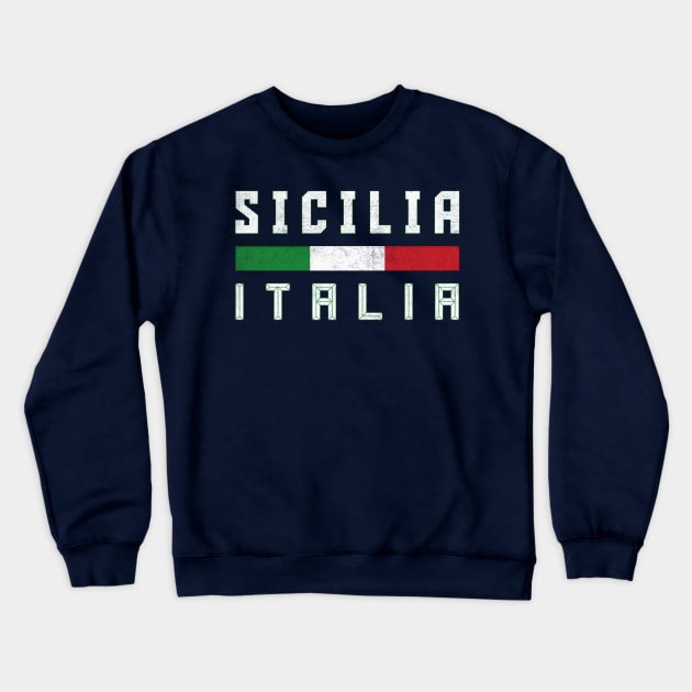 Sicilia / Italian Region Typography Design Crewneck Sweatshirt by DankFutura